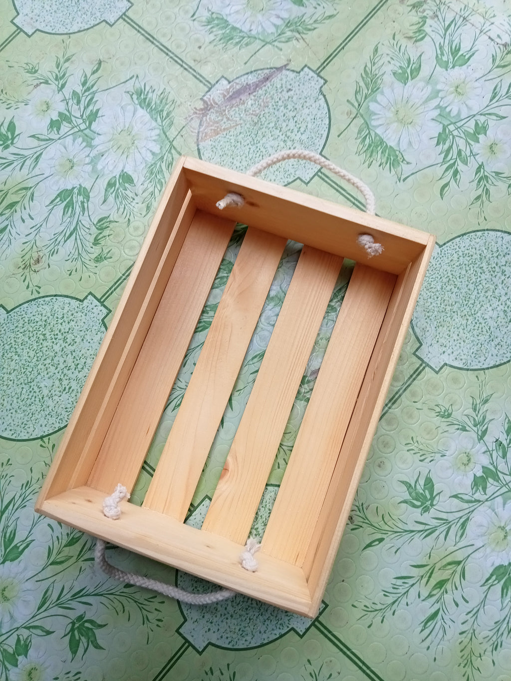 Wooden Crate with Rope Handle Palochina Wood