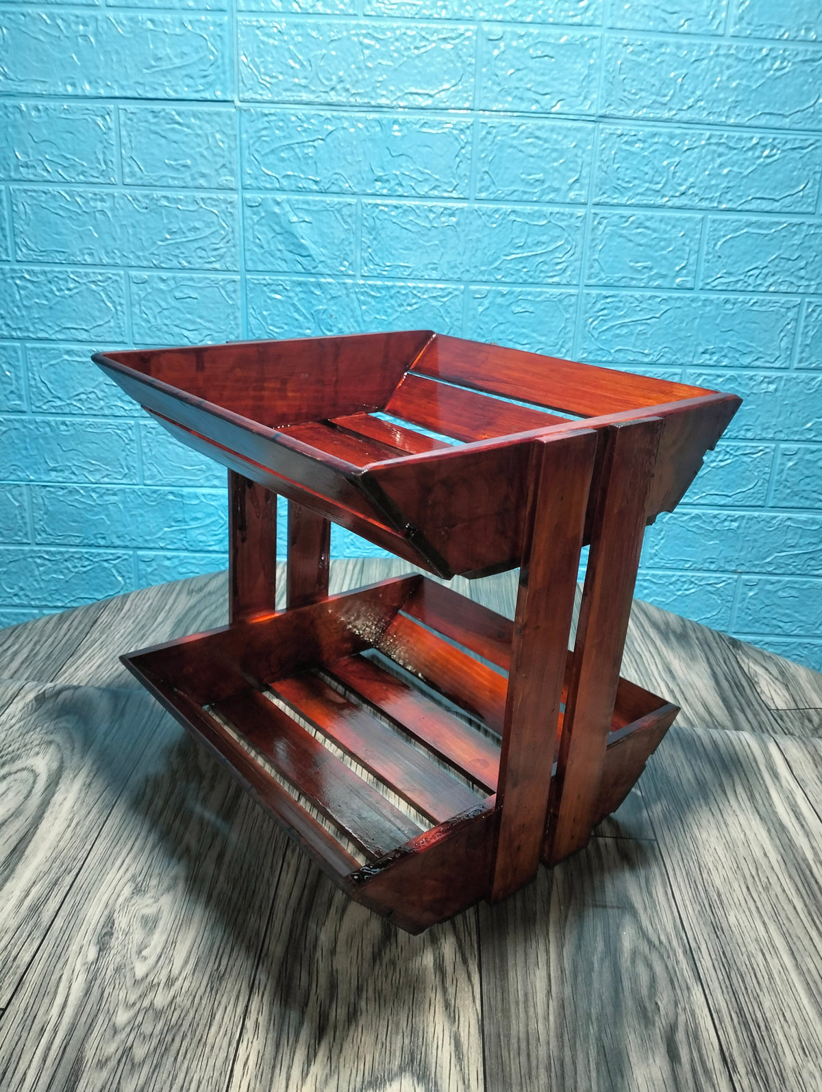 Fruit Rack 2 Layer Made in Palochina Wood