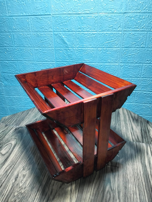 Fruit Rack 2 Layer Made in Palochina Wood