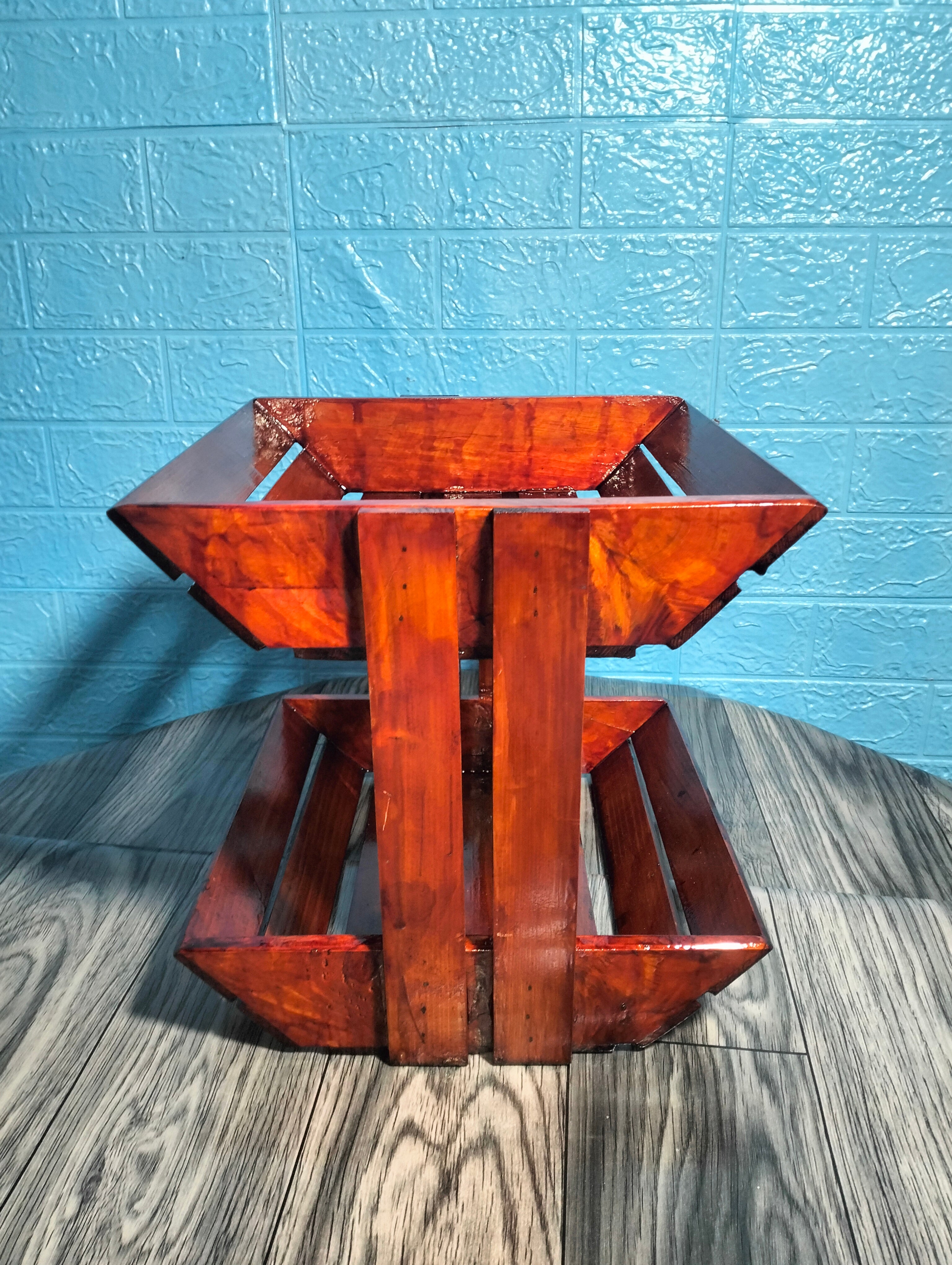 Fruit Rack 2 Layer Made in Palochina Wood