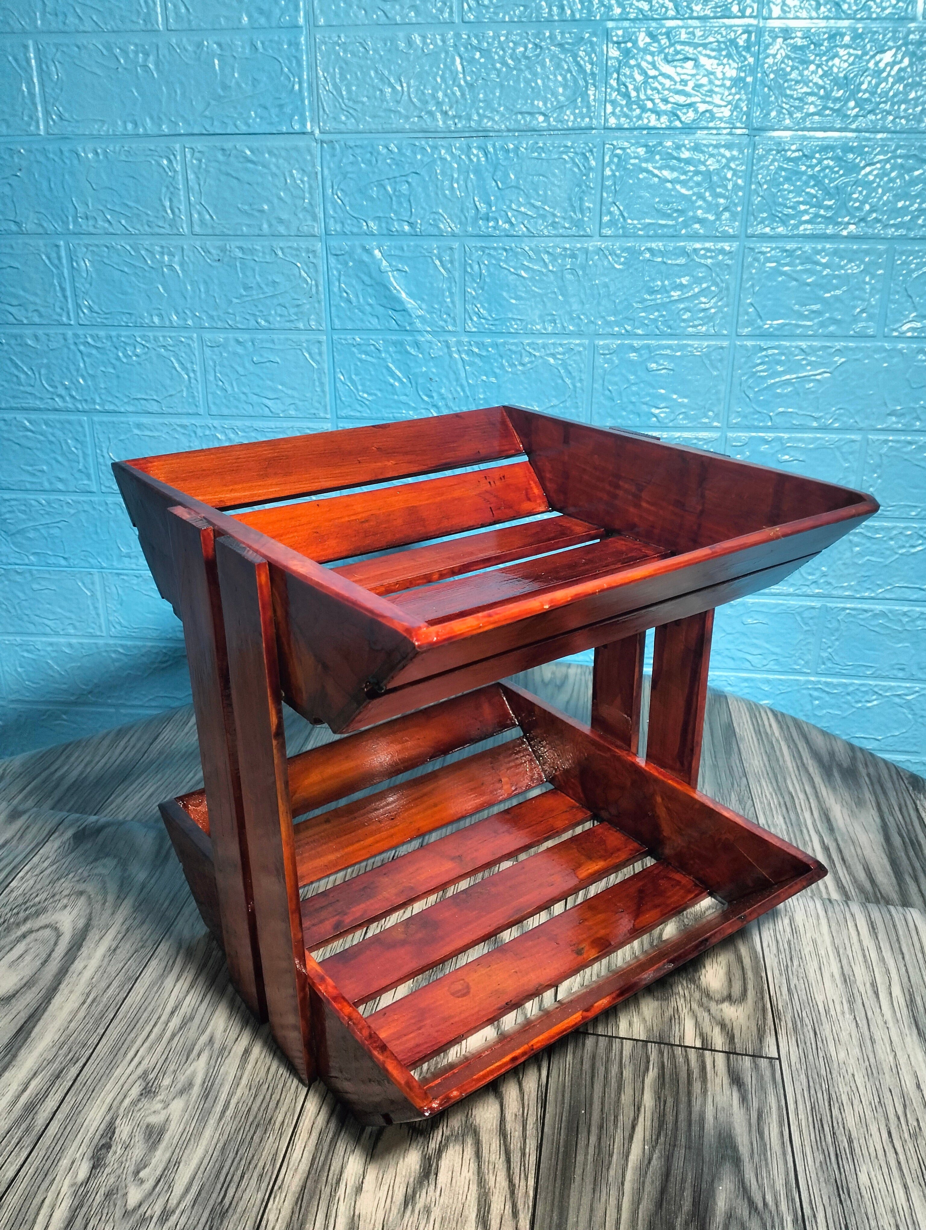 Fruit Rack 2 Layer Made in Palochina Wood