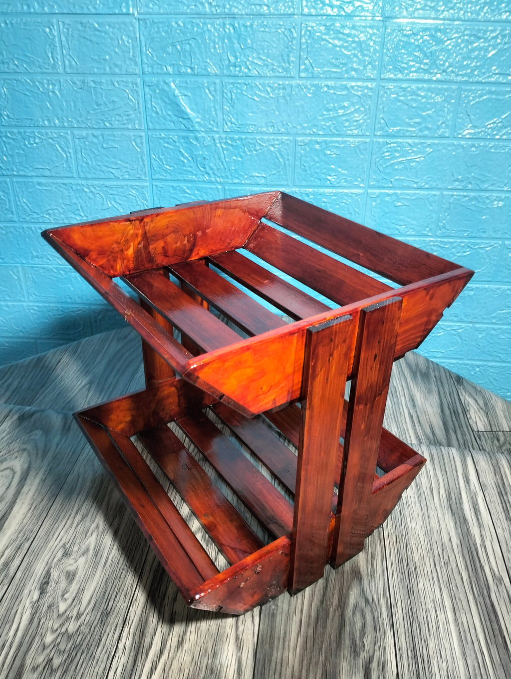 Fruit Rack 2 Layer Made in Palochina Wood