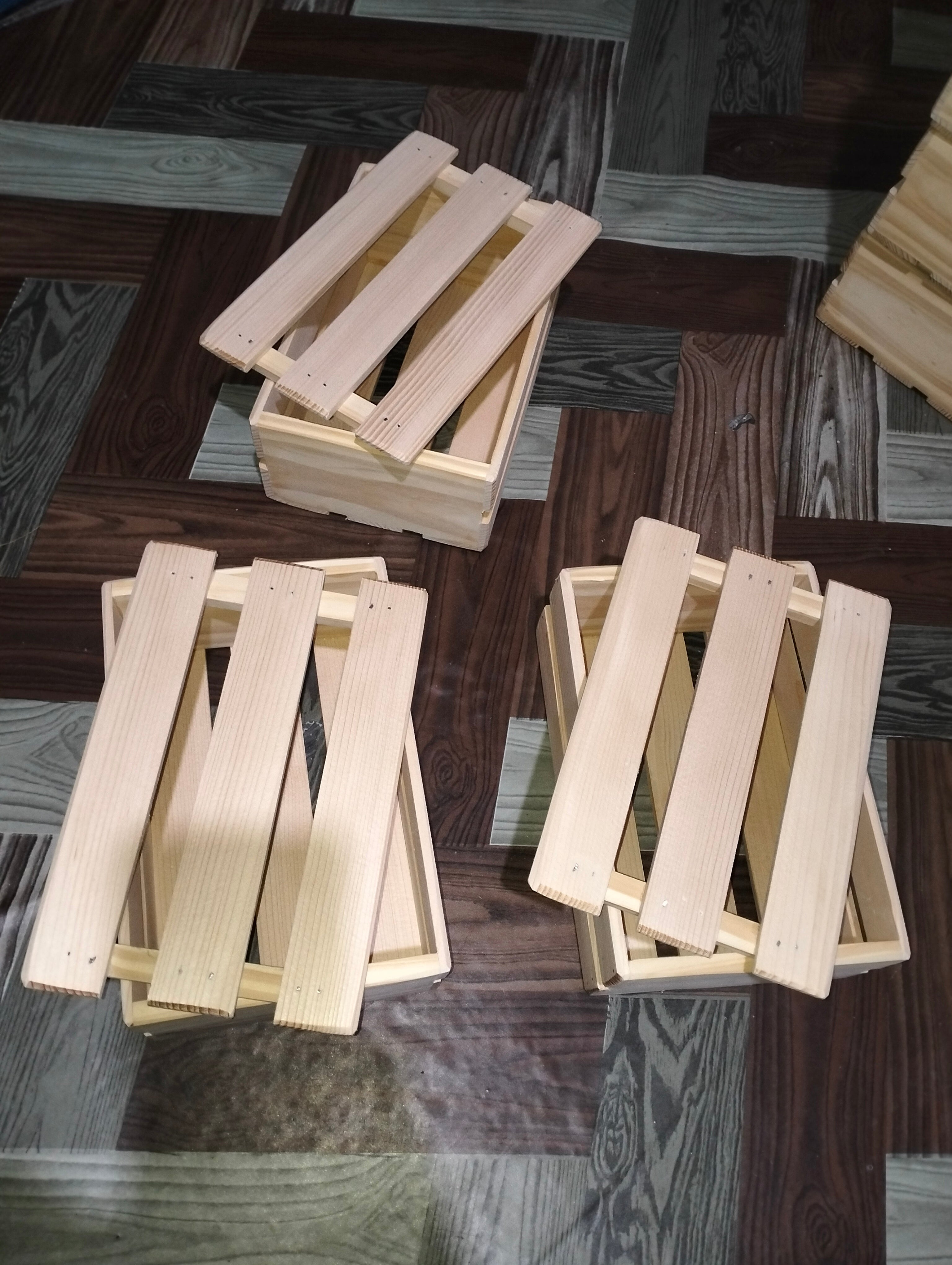 Wooden Crate Storage Box with Lid Made in Palochina Wood