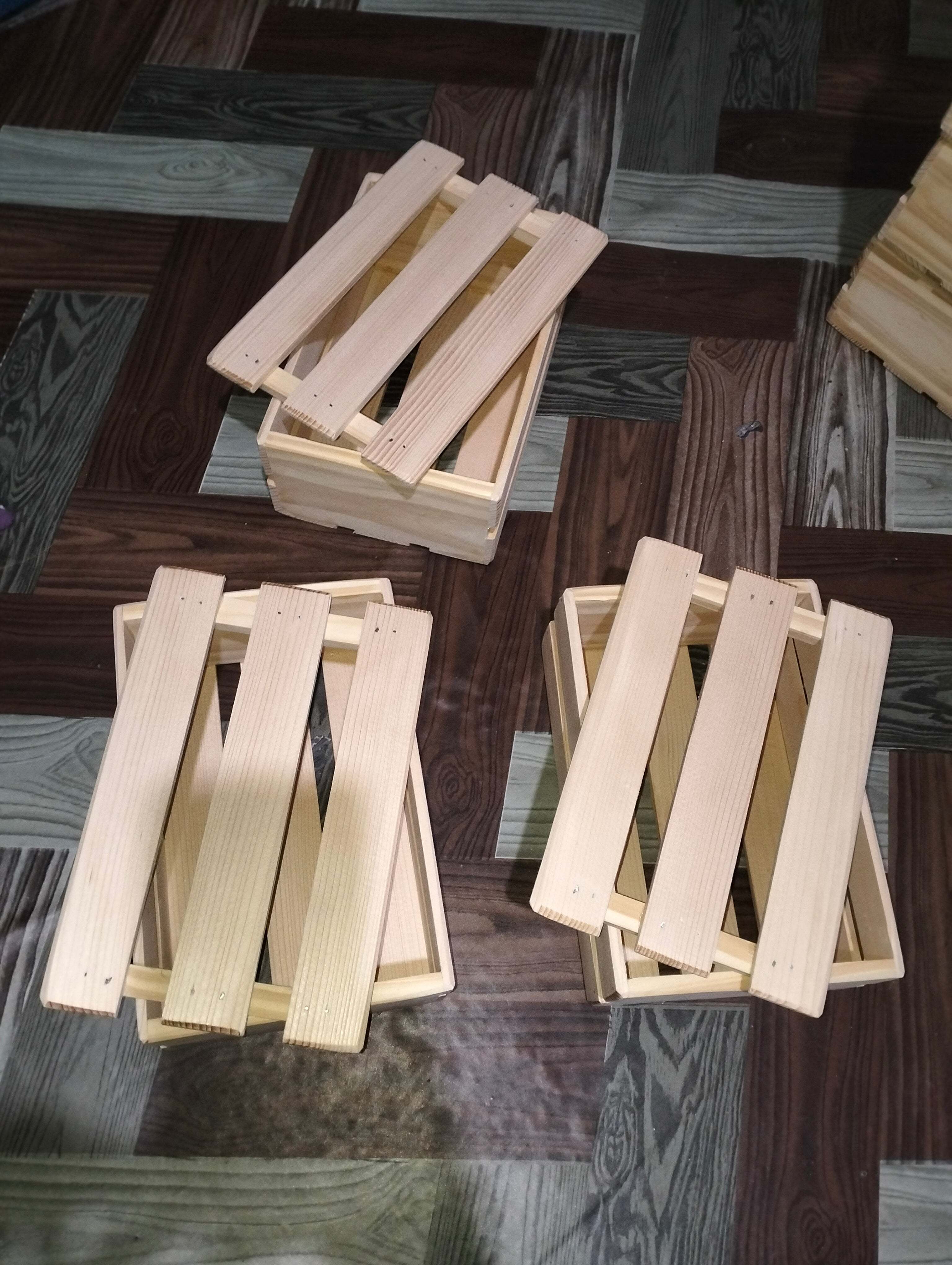 Wooden Crate Storage Box with Lid Made in Palochina Wood